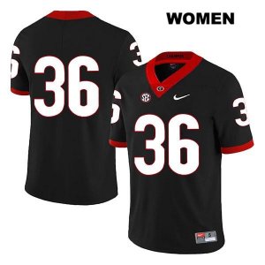 Women's Georgia Bulldogs NCAA #36 Garrett Jones Nike Stitched Black Legend Authentic No Name College Football Jersey FBN0054TZ